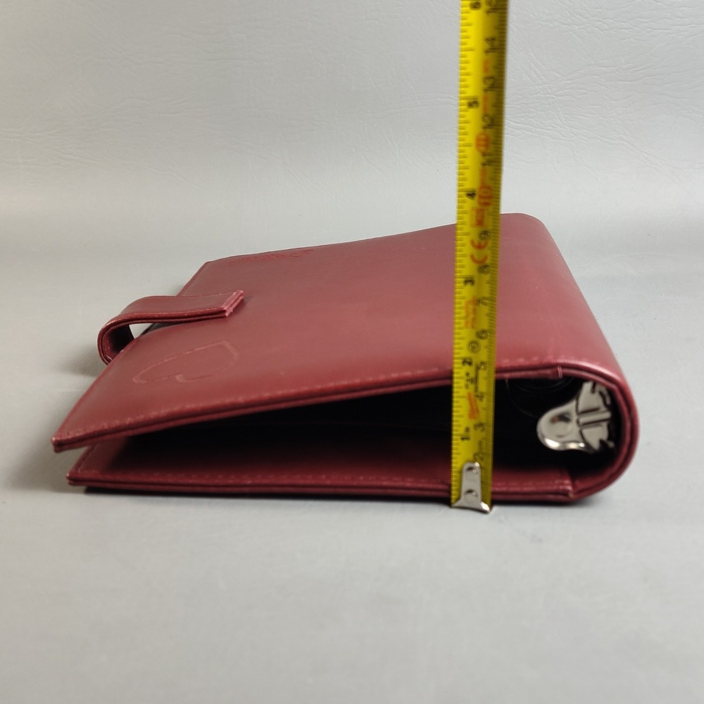 Vintage Day Timer Flavia Planner Classic 7 Ring Organizer Burgundy Leather Heart - Picture 16 of 16